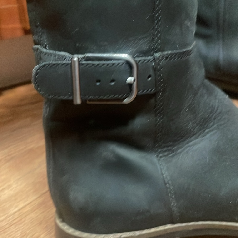 Clarks Black Over-the-Knee Leather Boots - Picture 2 of 9